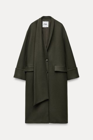 Zara + Manteco Wool Scarf Coat