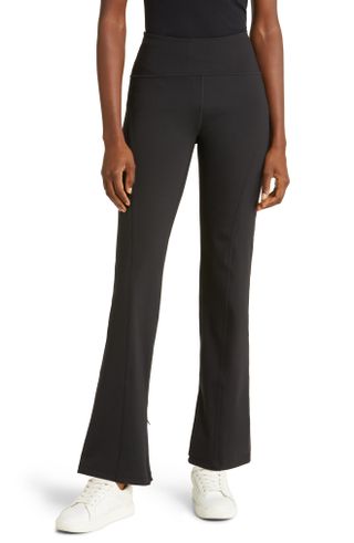 Zella + High Waist Zip Hem Flare Pants