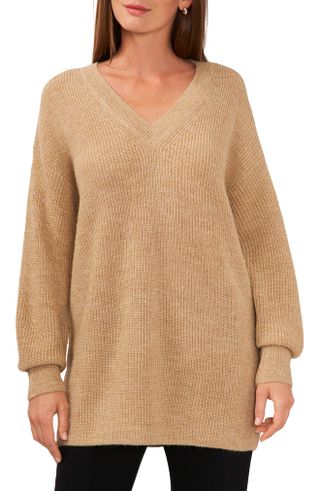 Halogen + V-Neck Tunic Sweater