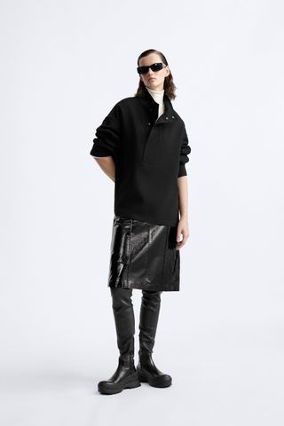 Zara + Faux-Patent-Finish Leather Skirt X STUDIO NICHOLSON