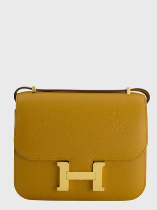 Hermès + Constance Iii Mini 18cm Miroir in Sesame Epsom Leather With Gold Hardware