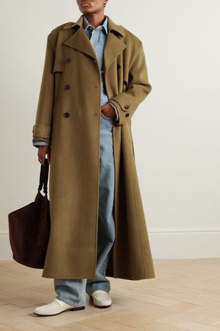 The Frankie Shop + Nikola Oversized Double-Breasted Belted Wool and Cashmere-Blend Trench Coat
