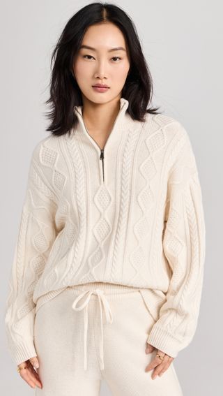Splendid + Dakota Cable Half Zip Sweater