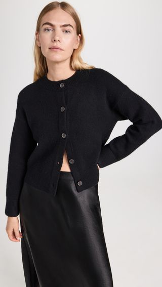 Vince + Cropped Button Cardigan