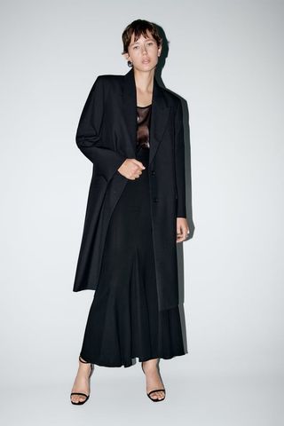 Zara + Minimalist Wool Blend Coat