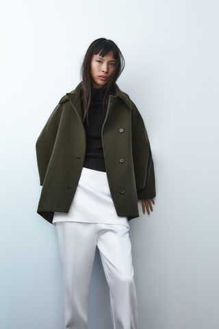 Zara + Wool Blend Short Coat