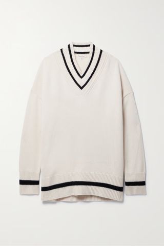 Lafayette 148 + Oversized Striped Cashmere Sweater
