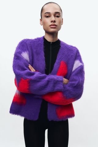 Zara + Brushed Effect Knit Cardigan