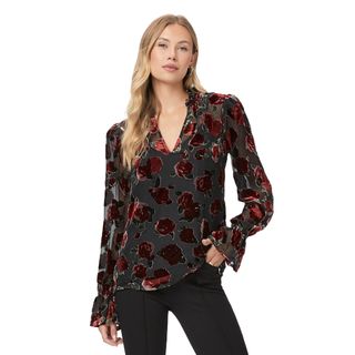 Paige + Laurin Blouse in Black Multi