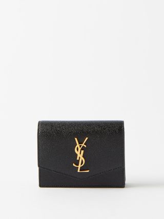 Saint Laurent + YSL-Plaque Grained-Leather Cardholder