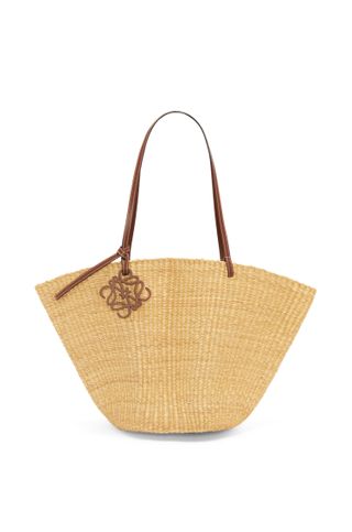 Loewe + Shell Basket Bag in Elephant Grass and Calfskin