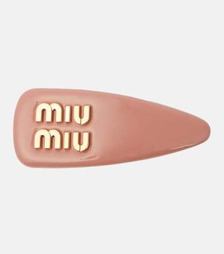 Miu Miu + Logo Patent Leather Hair Clip