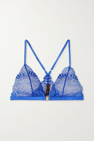 Coco De Mer + Frida Satin-Trimmed Lace Soft-Cup Triangle Bra