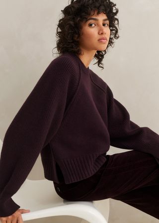 Me+Em + Merino Cashmere Crop Sweater + Snood