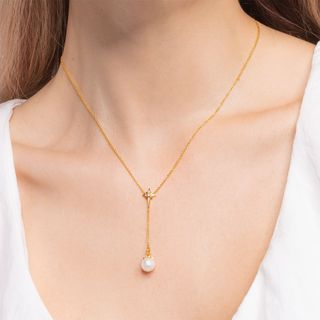 Thomas Sabo + Gold Pearl Star Necklace