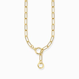 Thomas Sabo + Yellow-Gold Plated Link Necklace With Ring Clasps and Zirconia