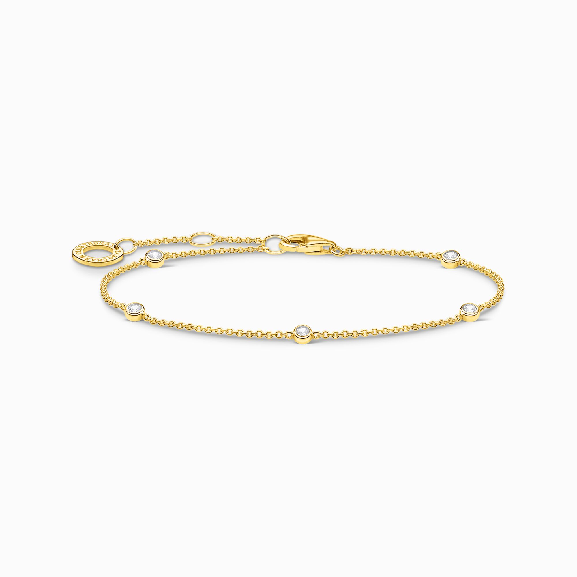 Thomas Sabo + Gold Bracelet With White Stones
