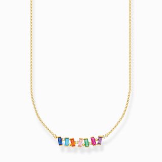 Thomas Sabo + Gold Necklace With Colourful Stones