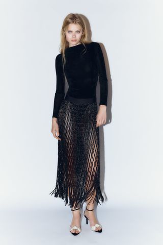 Zara + Open-Back Velvet Bodysuit