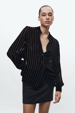 Zara + Velvet and Silk Blend Blouse