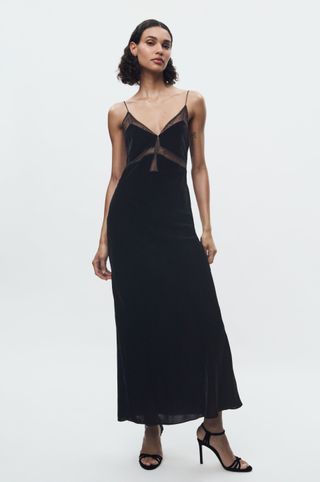 Zara + Lace Velvet Dress