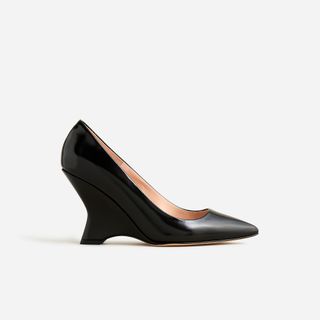 J.Crew + Collection wedge pumps in Italian spazzolato leather