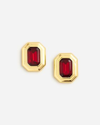 J.Crew + Rectangle faceted-crystal earrings