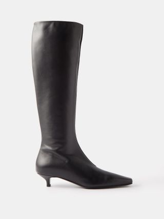 Toteme + The Slim Leather and Suede Knee-High Boots