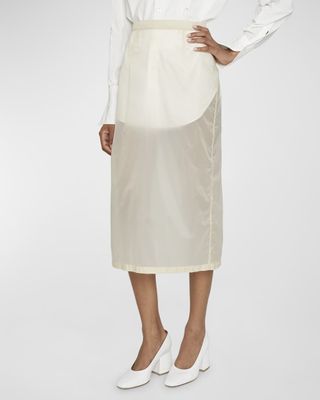 Margiela + Sheer A-Line Midi Skirt