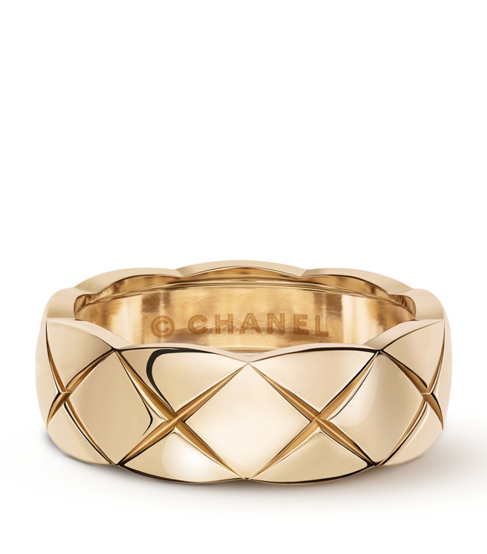 Chanel + Small Beige Gold Coco Crush Ring