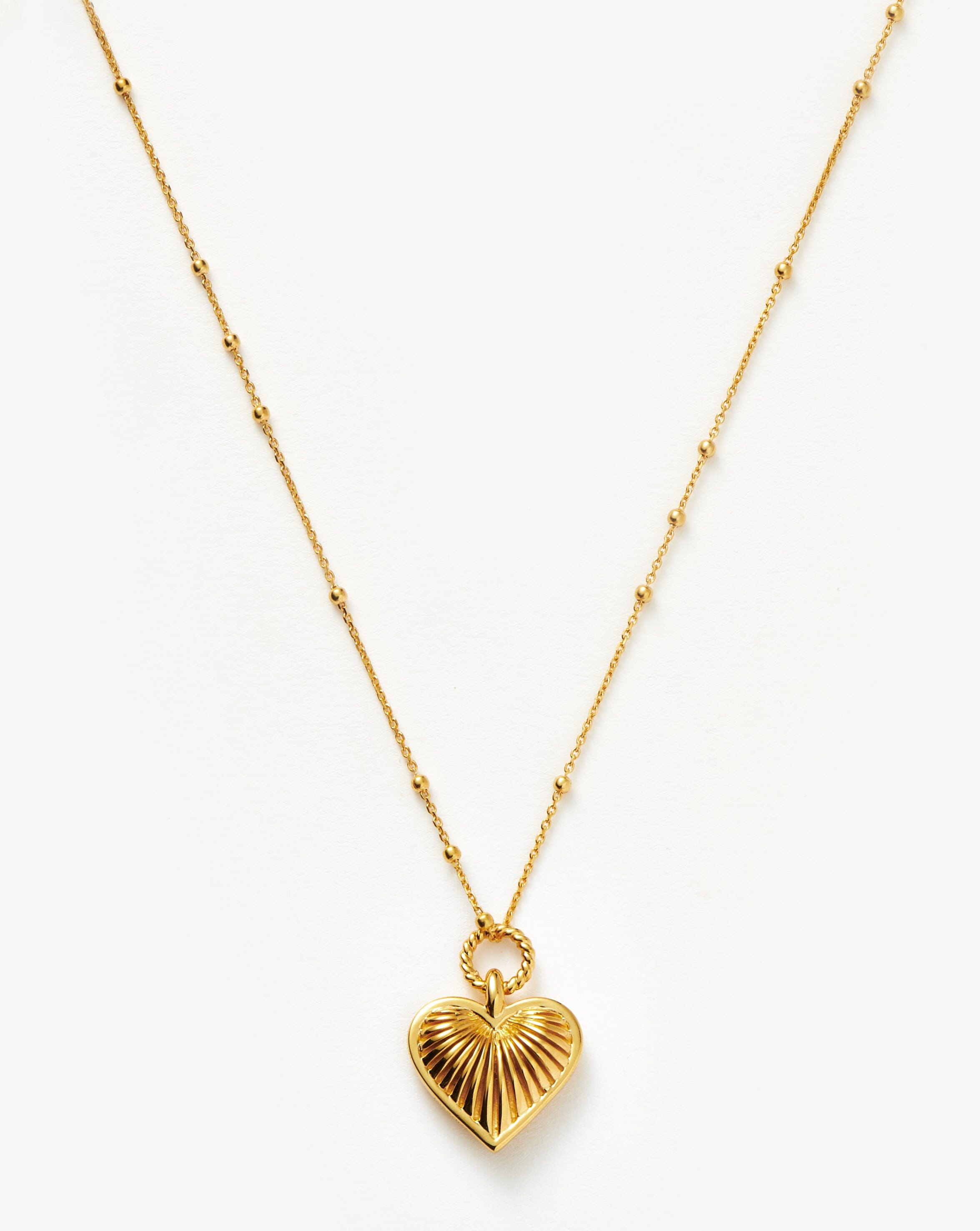 Missoma + Ridge Heart Charm Pendant Necklace