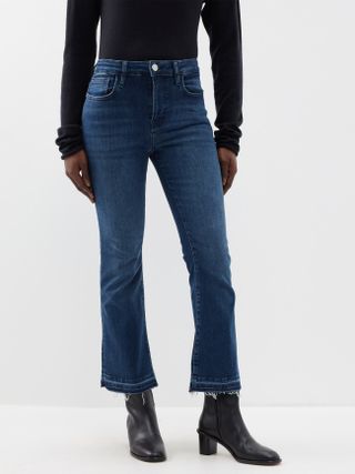 Frame + Le Crop Mini Organic Cotton-Blend Bootcut Jeans