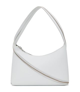 Coperni + White Zip Baguette Bag
