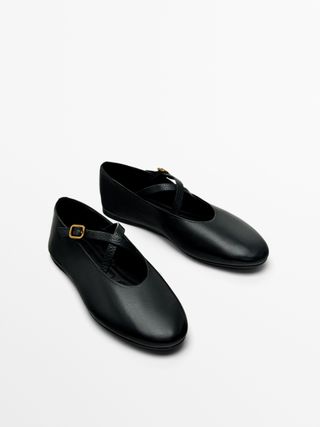 Massimo Dutti + Ballet Flats With Crossover Straps