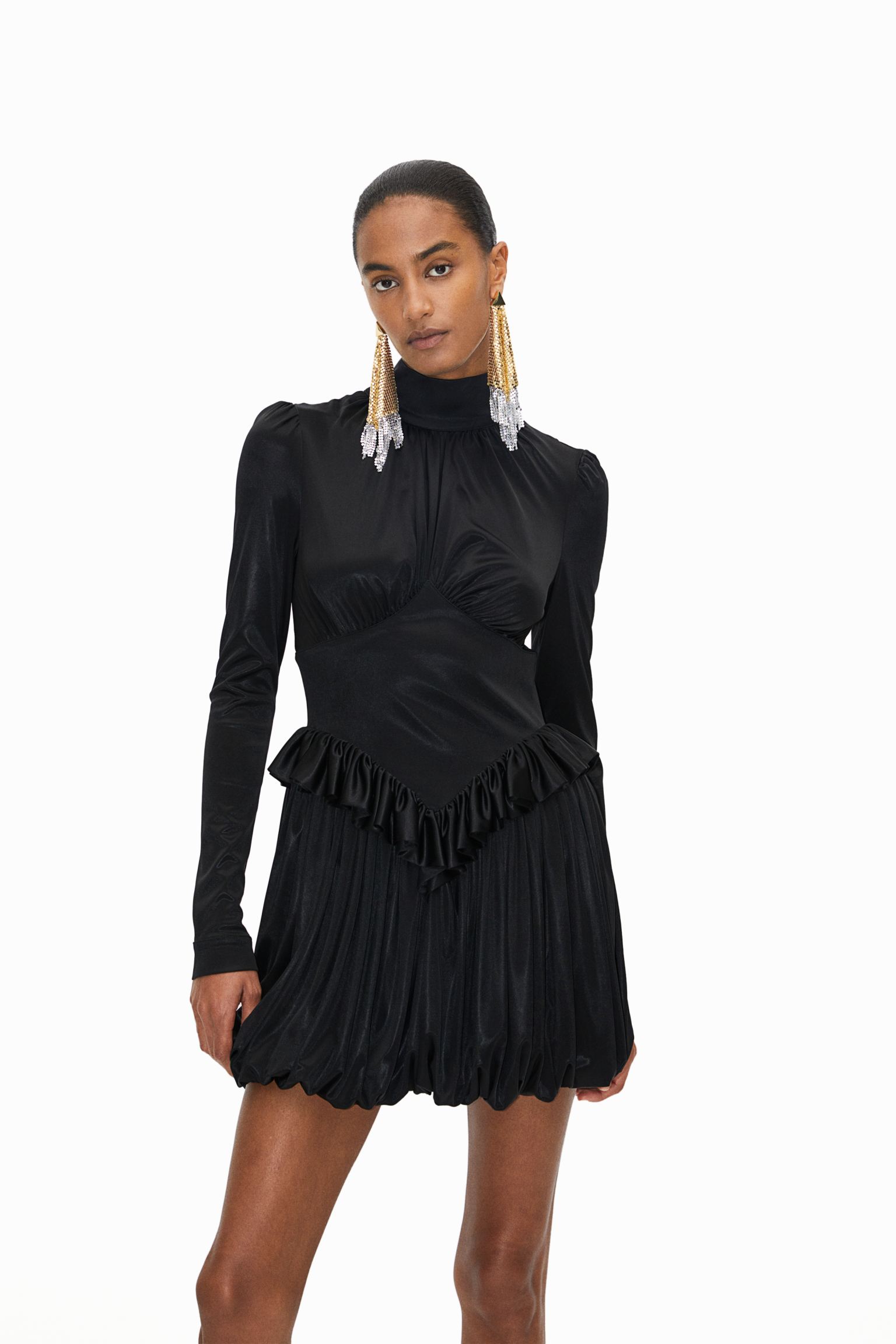 H&M X Rabanne + Jersey Puff-Skirt Dress