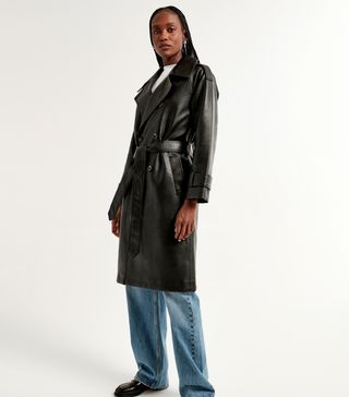 Abercrombie and Fitch + Elevated Vegan Leather Trench Coat