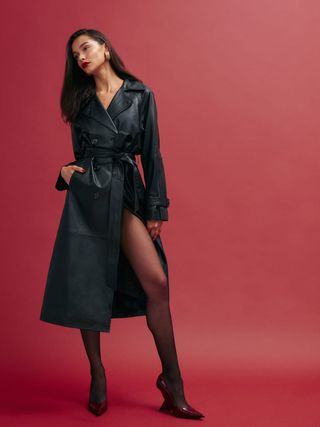 The Reformation + Veda Ashland Leather Trench