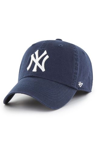 '47 + Navy New York Yankees Franchise Logo Fitted Hat