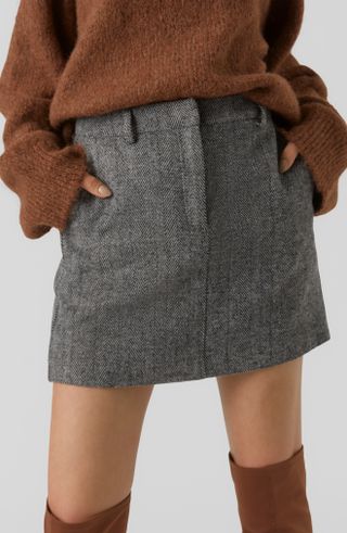 Vero Moda + Lizzie Herringbone Miniskirt