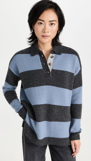 Madewell + Rugby Stripe Polo Sweater