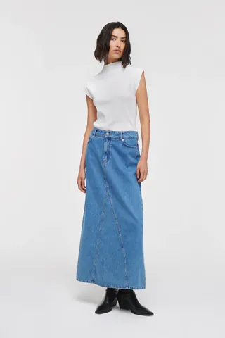 Aligne + Justine Maxi Denim Skirt