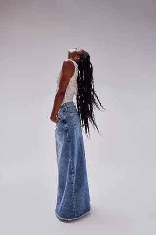 Free People + Come As You Are Denim Maxi Skirt
