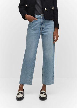 Mango + Straight-Fit Cropped Jeans