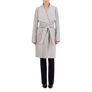 Cole Haan + Wool Blend Belted Wrap Coat