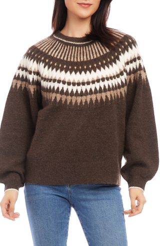 Karen Kane + Fair Isle Jacquard Sweater
