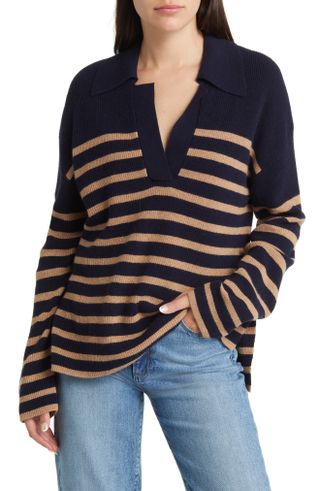 Rails + Harris Stripe Polo Sweater