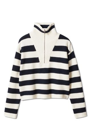 Mango + Stripe Half Zip Sweater