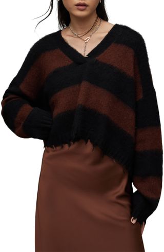 Allsaints + Lou Stripe Crop Sweater
