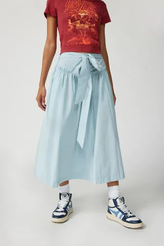 Urban Outfitters + Brielle Taffeta Bow Midi Skirt