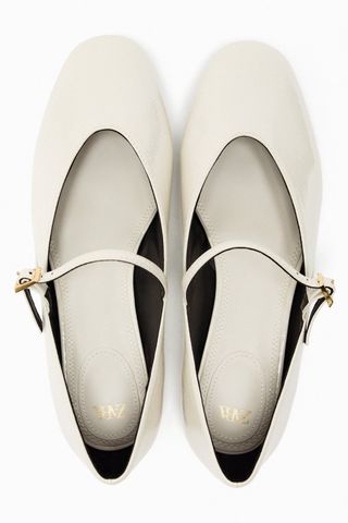 Zara + Faux Patent Leather Ballet Flats